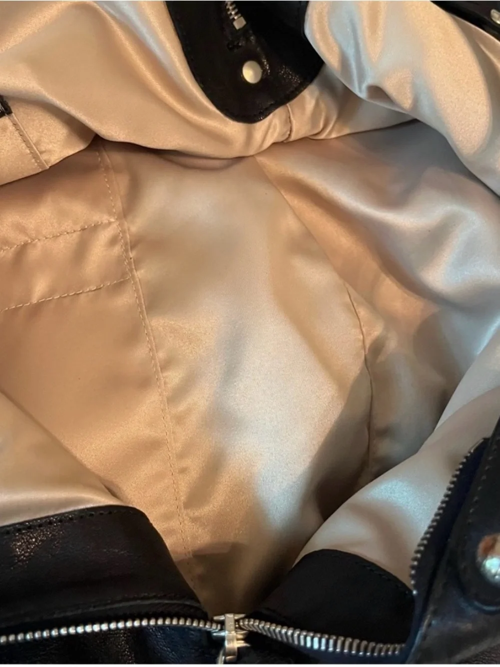 NWOT Stuart Weitzman Black Hobo Bag with Silver Chain